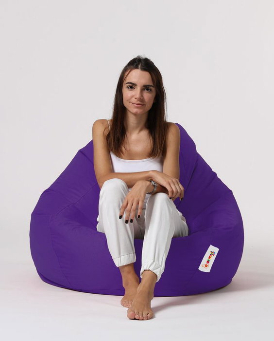 Atelier Del Sofa Premium XXL Puf de Jardín Morado Impermeable Comodidad y Relajación 115 cm